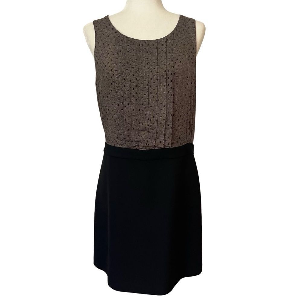 LOFT Brown and Black Sleeveless Dress